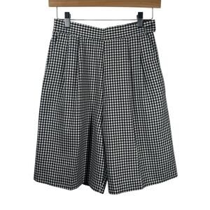 Ali Miles Shorts Women 6 Black White Gingham Vintage High Waist Prep Clean Girl